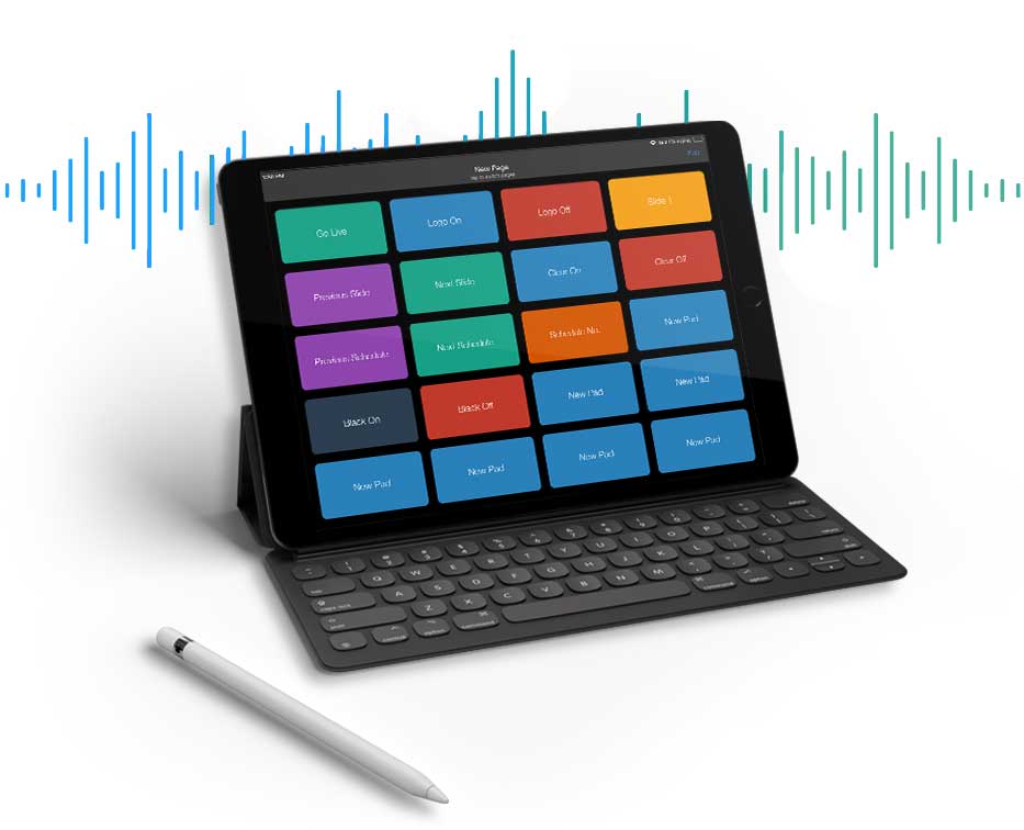iPad displaying MidiPad software in use