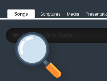 Slides in EasyWorship color organized by verse and chorus