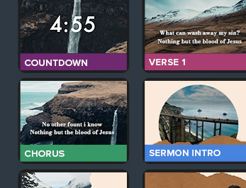 Slides in EasyWorship color organized by verse and chorus