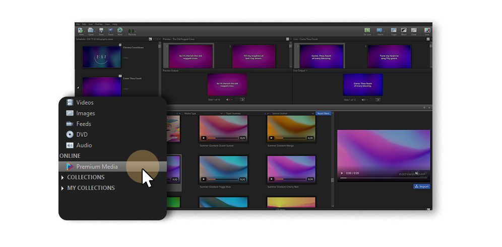 Selection tool being used on EasyWorship Media Designer